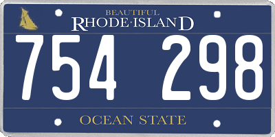RI license plate 754298