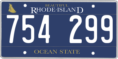 RI license plate 754299