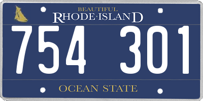 RI license plate 754301