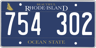 RI license plate 754302