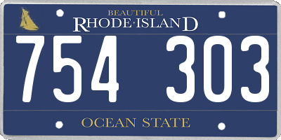 RI license plate 754303