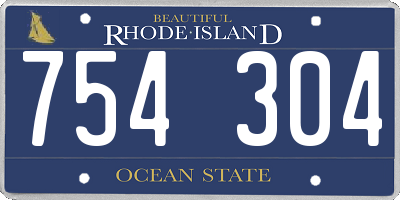 RI license plate 754304