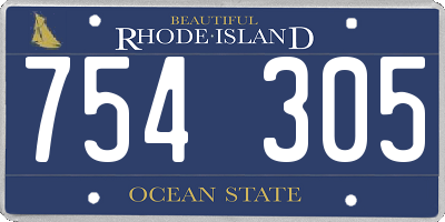 RI license plate 754305