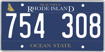 RI license plate 754308