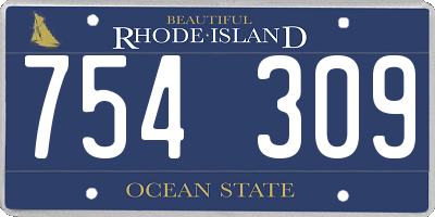 RI license plate 754309