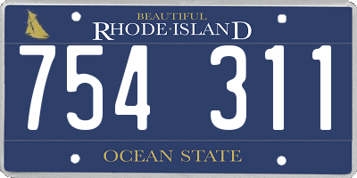 RI license plate 754311