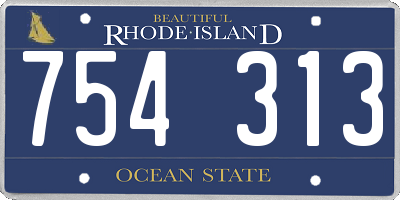 RI license plate 754313