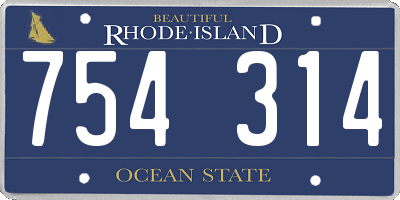 RI license plate 754314