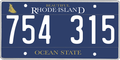 RI license plate 754315