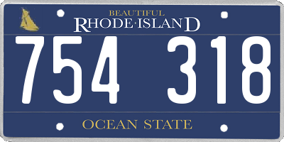 RI license plate 754318