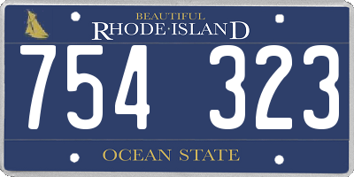 RI license plate 754323