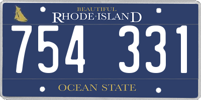 RI license plate 754331