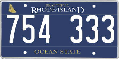 RI license plate 754333