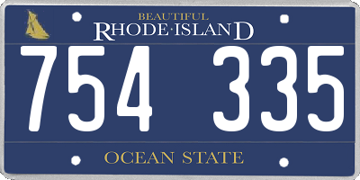 RI license plate 754335