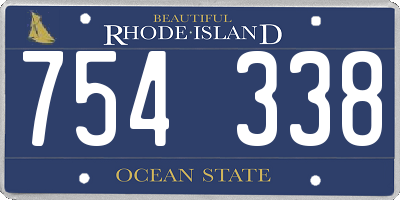 RI license plate 754338