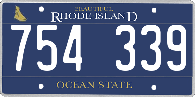 RI license plate 754339