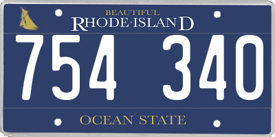 RI license plate 754340