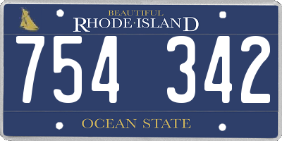 RI license plate 754342
