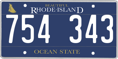 RI license plate 754343