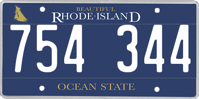 RI license plate 754344