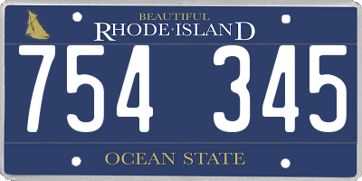 RI license plate 754345