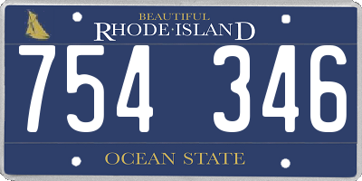 RI license plate 754346