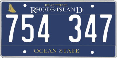 RI license plate 754347