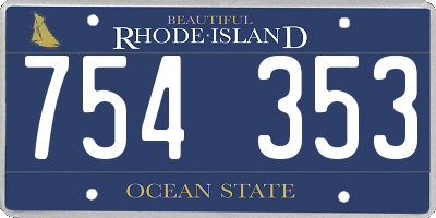 RI license plate 754353