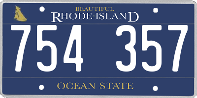 RI license plate 754357