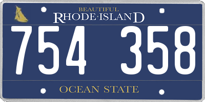 RI license plate 754358