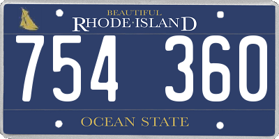 RI license plate 754360