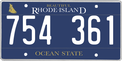 RI license plate 754361