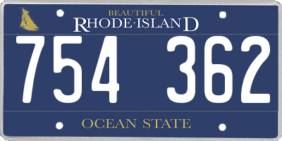 RI license plate 754362