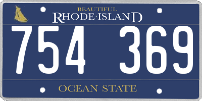 RI license plate 754369
