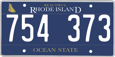 RI license plate 754373