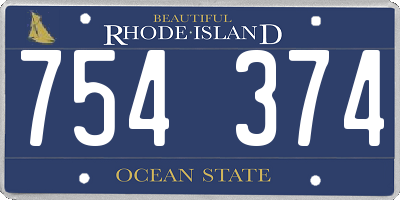 RI license plate 754374