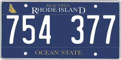 RI license plate 754377