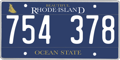 RI license plate 754378