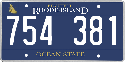 RI license plate 754381