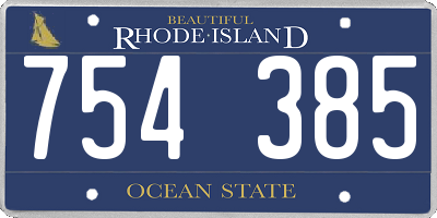 RI license plate 754385