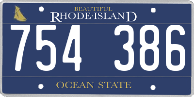 RI license plate 754386