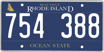 RI license plate 754388