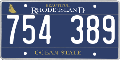 RI license plate 754389
