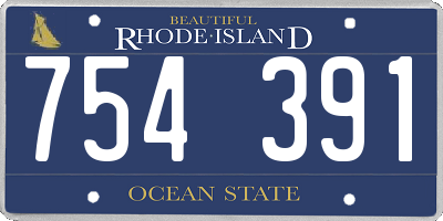 RI license plate 754391