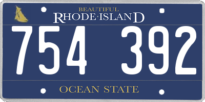 RI license plate 754392