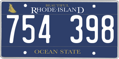 RI license plate 754398
