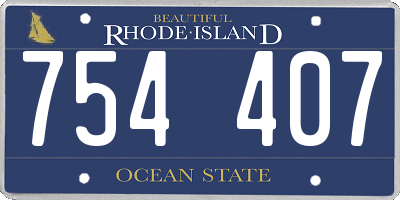 RI license plate 754407