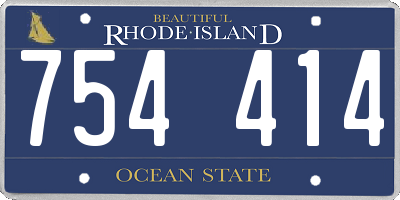 RI license plate 754414