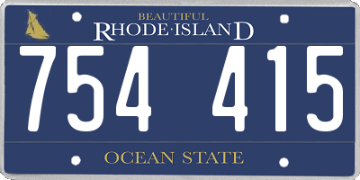 RI license plate 754415