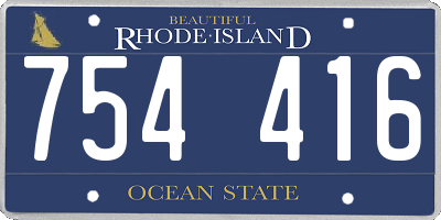 RI license plate 754416